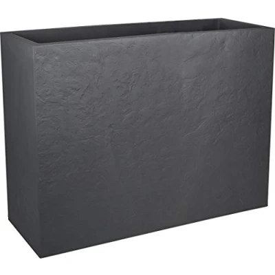 Image de EDA Muret Loft L Volcania 46 Décor Imitation Pierre Double Paroi Zone de Rétention d&#039;eau 78.5 x 29.5 60 cm Gris Anthracite