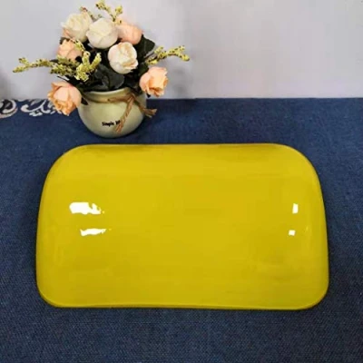 Image de LANMOU Ombre en Verre pour Lampe de Banquier, Abat Jour Rechange Table Remplacement Bankers Couverture Bureau,Jaune