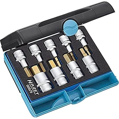 Image de Hazet 986/9 Jeu de Douilles mâles carré creux 12,5 mm profil à 6 pans intérieurs/nombre d&#039;outils 9