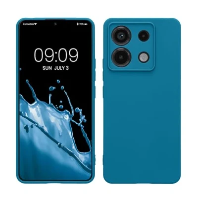 Image de kwmobile Housse Compatible avec Xiaomi Redmi Note 13 Pro 5G / Poco X6 Coque de téléphone en TPU Protection Appareil Photo Bleu Vif