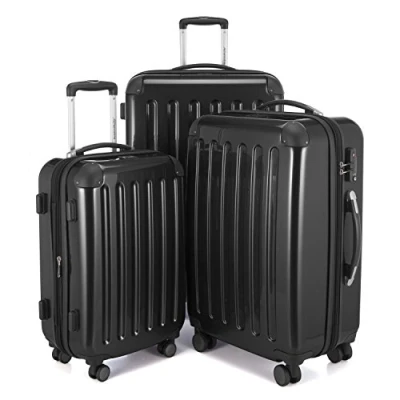 Image de HAUPTSTADTKOFFER Alex Ensemble de 3 Valise Rigide Noir Brillant, TSA, (S, M &amp; L), 235 litres