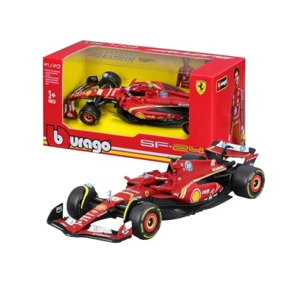 Image de Bburago 1/43 SF 24 pour Scuderia Ferrari F1 Team SF24 Signature Modèle de voiture moulé sous pression adultes Collection GP 2024 #55 Carlos Sainz