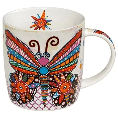 Image de Maxwell &amp; Williams DI0101 Tasse en porcelaine avec motif de papillon dans un coffret cadeau, 370 ml