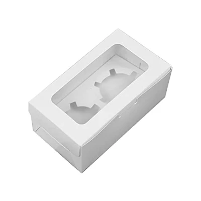 Image de La Llareta Boite a Cupcake, 20 Pièces Boîte à Gâteau Muffin, Cupcake Boîte, avec Fenêtre d&#039;Observation Et Support Intérieur Amovible, pour Biscuits, Cupcakes, Récipients Pâtisserie (2 Trou)