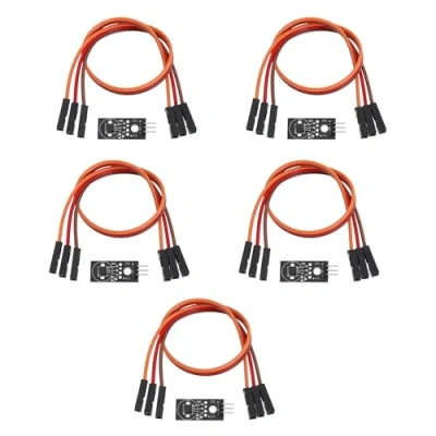 Image de eMagTech 5pcs Capteur de Température Numérique avec Fil Connexion DC 5V Compatible A/rduino Raspberry Pi Module