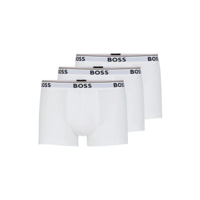 Image de BOSS Trunk Power 3 PACK Boxers, Homme, Taille: Small, White