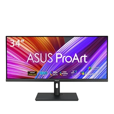 Image de ASUS ProArt PA348CGV Ecran PC 34&#039;&#039; UWQHD Dalle IPS 120Hz 2 ms 3440x1440 300cd/m² Display Port, 2X HDMI, 1xUSB C 90W &amp; 4X USB A 98% DCI P3 Delta E