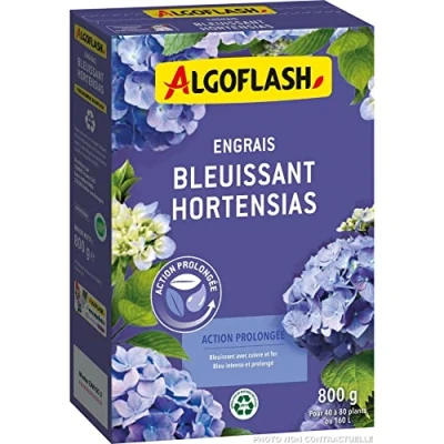 Image de ALGOFLASH Engrais Bleuissant Hortensias, Action prolongée, Bleu Intense, 800 g, ABLEUI800N