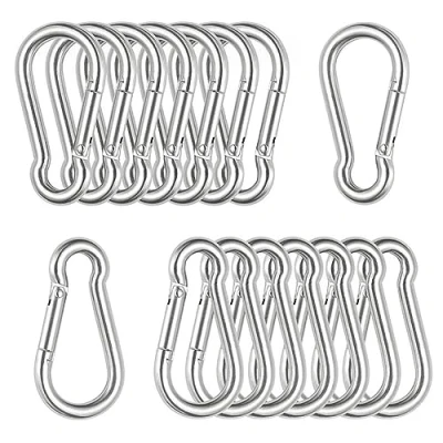 Image de 20 Pièces Mousquetons M4 Mousqueton INOX 304 Petit Boucle à Ressort pour Connexion Rapide et Crochets de Fixation