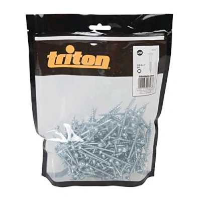 Image de Triton 609720 Vis en acier pour perçages dissimulés, fausse rondelle, pas grossier 250 numéro, Silvère, 8 x 2&quot;
