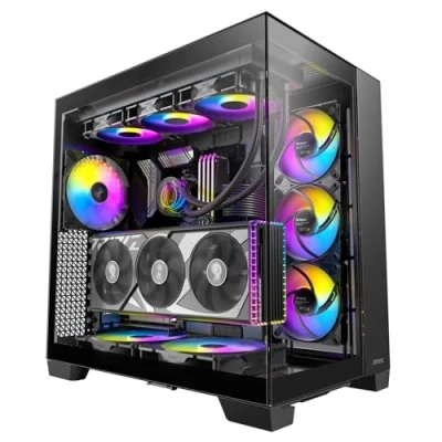 Image de Antec C8 ARGB, 2 ventilateurs TQR 160 mm et 1 TQ 140 ARGB PWM inclus, disposition à double chambre, type C, support de radiateur 360 mm, panneaux avant latéraux TG sans couture, compatible
