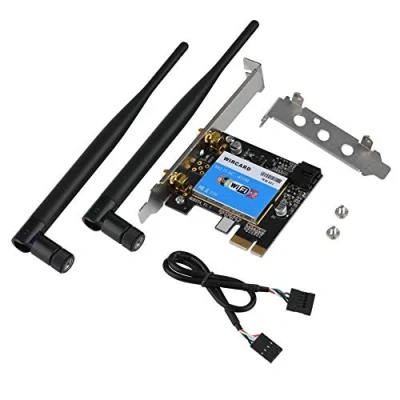 Image de Carte sans Fil PCI Express, Cartes d&#039;interface Réseau Bluetooth à Double Bande 2.4G / 5G 433Mbps WiFi pour Machines de Publicité/PC/Bureau