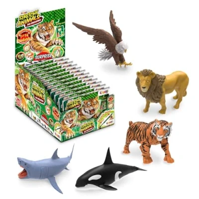 Image de CRAZE Stretchy Animals Big Predators 12x Figurine Animaux étirable Super élastique et visqueuse, Prédateurs à Collectionner
