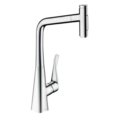 Image de hansgrohe Metris Select M71 Mitigeur de cuisine 320, avec douchette extractible 2 jets, sBox, chromé, 73816000