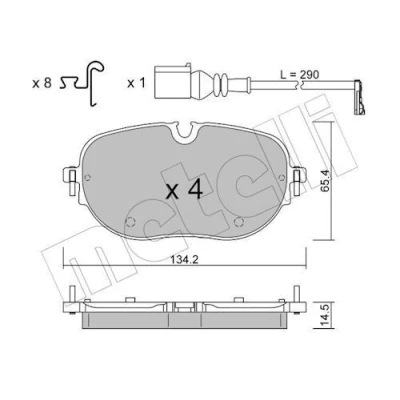 Image de METELLI 22 1318 0 Jeu de plaquettes frein préparé pour indicateur d&#039;usure CUPRA: Born 3/5 portes