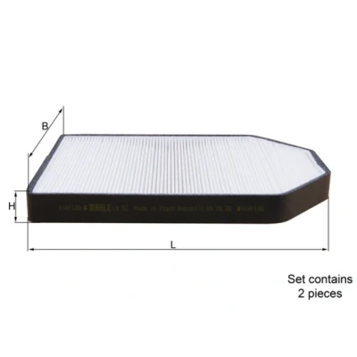 Image de MAHLE ORIGINAL LA 51/S Filtre d&#039;habitacle à particules 280,0 203 28,0 AUDI: A8 D2