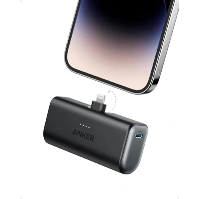 Image de Anker 621 Batterie Externe Recharge Rapide avec connecteur Lightning intégré, Chargeur Portable sans Fil 12 W certifié MFi 5 000 mAh, Compatible iPhone 14/13/12/Pro/Pro Max (Noir)