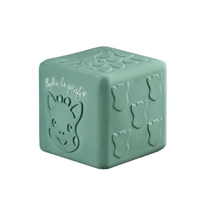 Image de Sophie la girafe Cube aux Textures Jeu D&#039;Eveil Tactile Caoutchouc Léger et Facile à Saisir Pour Enfants Partir de 3 Mois Vert