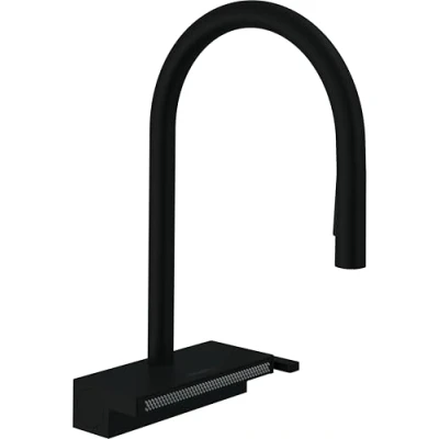 Image de hansgrohe Aquno Select M81 Mitigeur de cuisine 170 avec douchette extractible, 3 jets, noir mat, 73837670