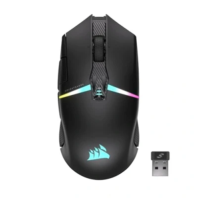 Image de Corsair NIGHTSABRE Wireless RGB FPS/MOBA Souris de Jeu 26 000 DPI 11 Boutons Programmables Jusqu&#039;à 100 Heures Batterie Compatible iCUE PC, PS5, PS4, Xbox Noir
