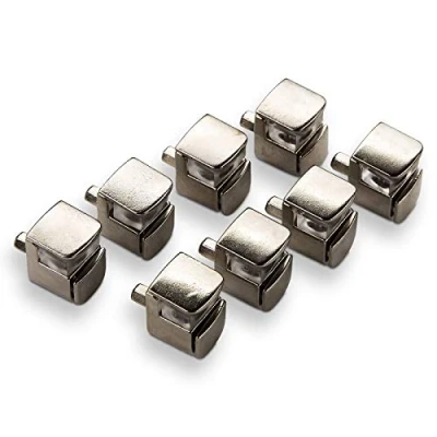 Image de 8 x SO TECH® Taquet d&#039;Étagère en Verre E410 Support pour Tablette zingué avec Protection
