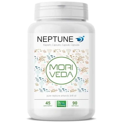 Image de MoriVeda® Krill Oil Capsules 90, 100% Pure NEPTUNE Premium Omega 3,6,9 Astaxanthin, Phospholipids, Choline, Vitamin E Marque de qualité MoriVeda (1x90)
