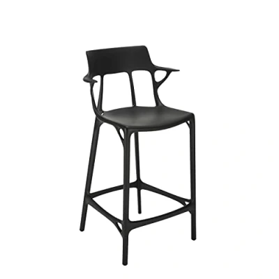 Image de Kartell A.I. Stool Recycled, Tabouret, Noir, H 98 cm