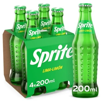 Image de Sprite Citron vert, faible en sucre et calories, lot de 4 bouteilles verre 200 ml