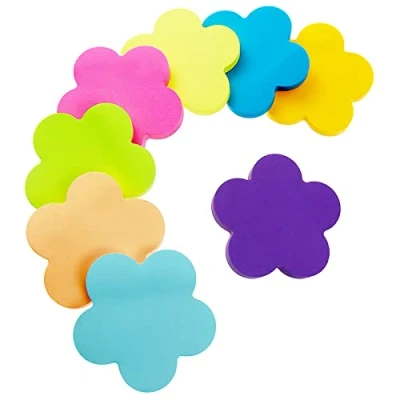 Image de Note Autocollant, 560 Feuilles Forme de Pétale Auto Adhésif Couleur Notes Adhésives, Autocollantes Marque Pages Pour Book Etudiants Lecture Bureau(8 Couleurs, 76 x mm)