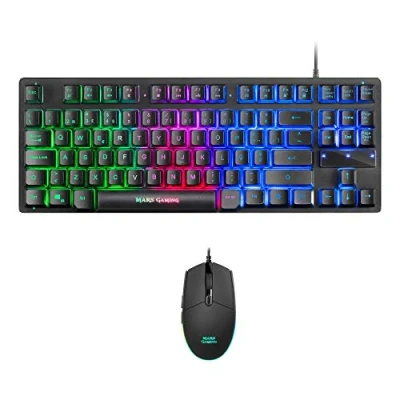 Image de Mars Gaming MCPTKL, Ensemble Clavier RGB H Mech TKL Souris 3200DPI, Layout PT