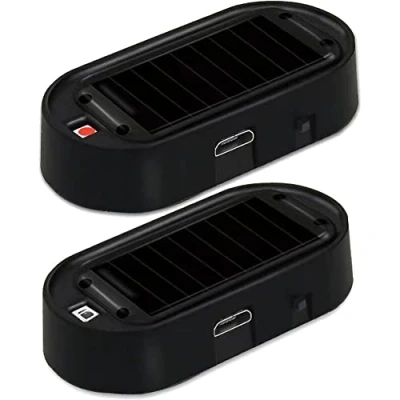 Image de Danlai 2 Pièces Voiture Énergie Simulé Alarme Factice Universel Antivol USB Chargeur LED Clignotant Sécurité Avertissement Lumière Lampe