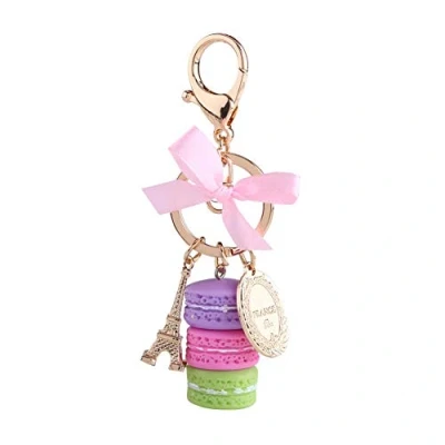 Image de Porte Clef Tour EiffelPorte clés en Metal Sac Pendentif Voiture Charme Décoration(#2), Clé Macaron Handcraft Materials