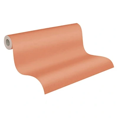 Image de A.S. Création Antigua 390973 Papier peint intissé uni Orange 10,05 m x 0,53 Fabriqué en Allemagne