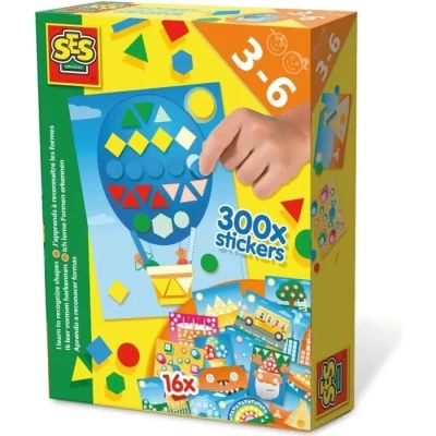 Image de SES Creative 14839 J&#039;apprends à reconnaître les formes, 16 jolies cartes d&#039;autocollants, avec plus de 300 autocollants, convient aux jeunes enfants