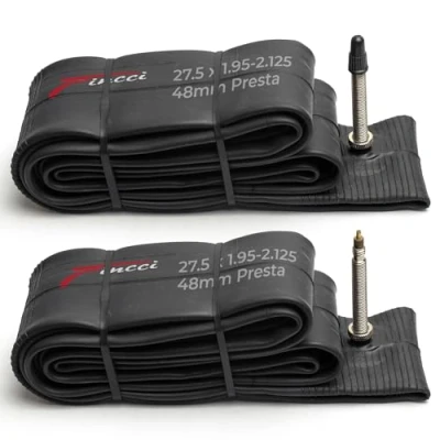Image de Fincci Paire 27,5 x 1,95 2,0 2,1 2,125 Pouces 48mm Chambres à Air de Valve Presta pour Route VTT Montagne Hybrid Vélo Bicyclette (Un Paquet 2)