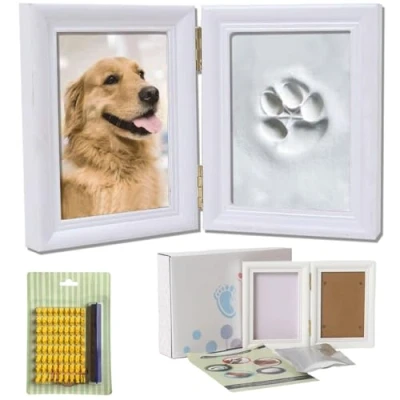 Image de ZHYUANCadre Photo en Bois,Cadre pour Animaux de Compagnie, Impression Patte Chien Bricolage, Cadre Souvenir Chien,Cadre Compagnie avec Lettres et Chiffres