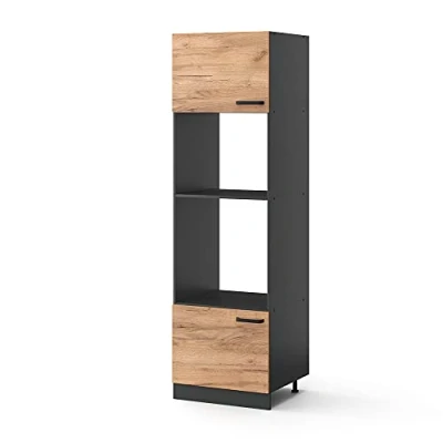 Image de Vicco Armoire Micro Ondes R Line, Chêne de Force doré/Anthracite, 60 cm