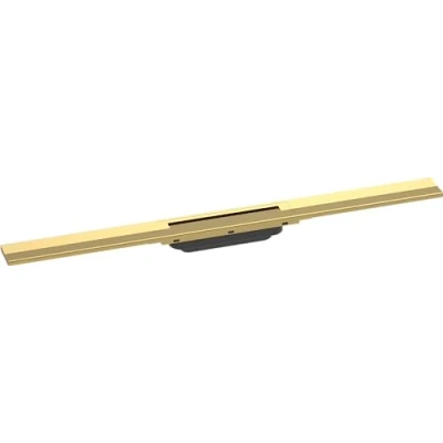 Image de hansgrohe RainDrain Flex Caniveau de douche linéaire 800 mm, Siphon sol découpable pour montage libre, Aspect doré poli, 56044990