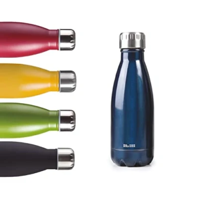Image de Ibili Bouteille Isotherme Bleue, 350 ml, Acier Inoxydable 18/10, Double Paroi, Réutilisable