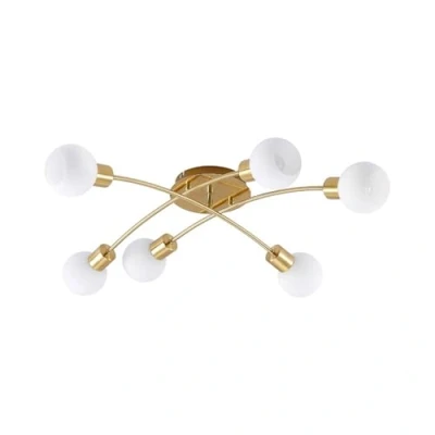 Image de Lindby Plafonnier Agmar à intensité variable (Moderne) en Doré Métal e. a. pour Salon &amp; Salle manger (à 6 lampes, E14), Luminaire Plafonnier, Lampe Plafond, Eclerage Eclairage Interieur