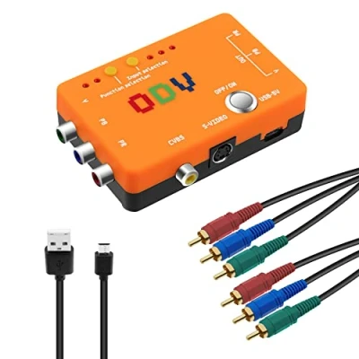 Image de Mcbazel ODV II Component/CVBS/S Video to YPbPr Component Converter avec AV Cable/LED Indicateurs pour Retro Gaming Console