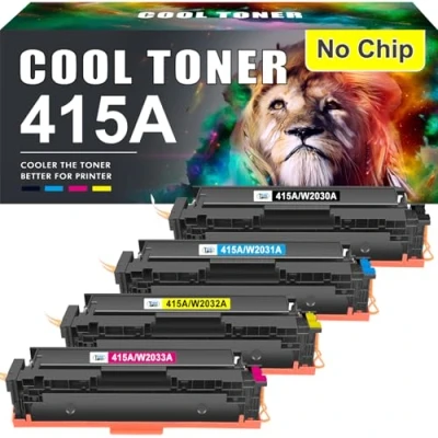 Image de Cool Toner Compatible pour HP 415A 415X Color Laserjet Pro MFP M479fdw M479fnw M479fdn M479dw M454dn M454dw M479 W2030A W2030X W2031A W2032A W2033A ( Noir Jaune Cyan Magenta, 4 Pack )