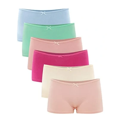 Image de Libella® Boxer Femme Taille Basse Culottes Shorty Stretch Slip Coton (Lot de 6) Jeune Multicolore S