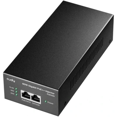 Image de Cudy POE300 60W Injecteur PoE + /poE Gigabit, Bloc d&#039;alimentation jusqu&#039;à 60 W, RJ 45 blindé à 10/100 / 1000Mbps, Compatible IEEE 802.3af 802.3at, Compact et économique