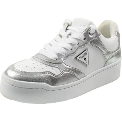 Image de GUESS Baskets Miram pour femme, Blanc/argenté multicolore 142, 38 EU