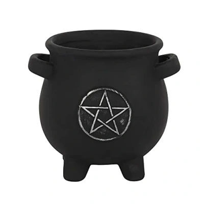 Image de something different FI_78830 Pot de Fleurs en Chaudron Pentagramme Noir 297 g