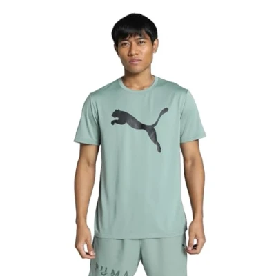 Image de PUMA M TAD Essentials Solid Cat Tee (CF big Cat), T Shirts Mixte, Green Moon,