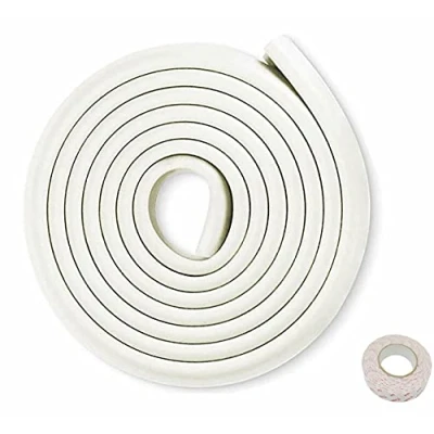 Image de HIMRY 5 Mètre Rouleau en Mousse Anti Choc Protecteurs Bords De Table, L Forme Bord Protecteur, Crash Protection sur Off Blanc KXD7000 White