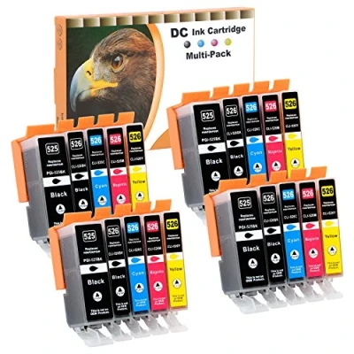 Image de D&amp;C 20x Compatible Cartouches pour Canon PGI 525 CLI 526 Pixma IP4900 MG5140 MG5150 MG5240 MX710 MX715 MG6100 MG6150 MG6200 IP4950 IX6550 MG5250 MG5300 MG5340 MG5350 MG6250 MG8150 MG8250