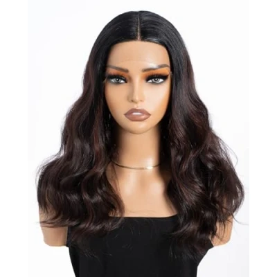 Image de Style Icon Perruques Bouclées Lace Front Wigs Synthetiques 44cm Longue Perruque Moyenne Frisée Devant En Dentelle Pour Femmes Fibres Résistantes À La Chaleur
